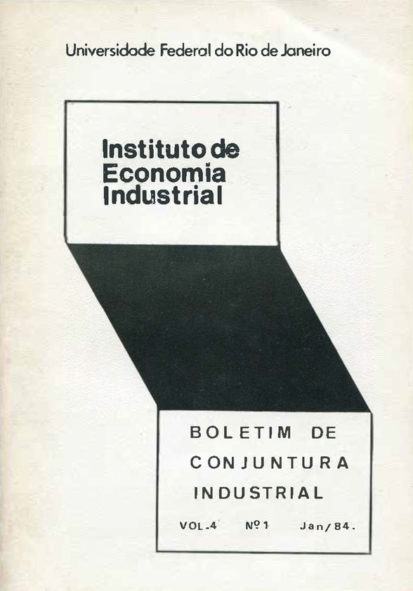 Boletim de Conjuntura Industrial, vol. 4, n. 1, Jan/1984