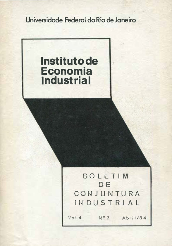 Boletim de Conjuntura Industrial, vol. 4, n. 2, Abr./1984