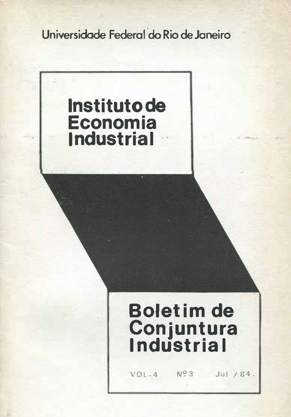 Boletim de Conjuntura Industrial, vol. 4, n. 3, Jul./1984 