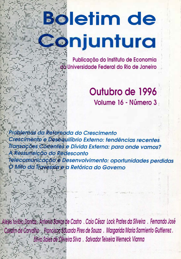 Boletim de Conjuntura, vol. 16, n. 3, Out./1996