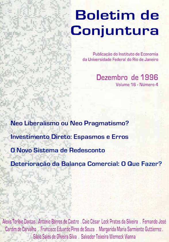 Boletim de Conjuntura, vol. 16, n. 4, Dez./1996